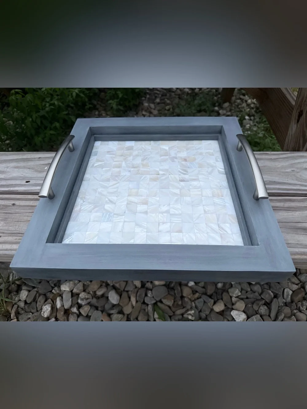 Mother of Pearl Mosaic Serving Tray - Ottoman Serving Tray Mother of Pearl Inlay